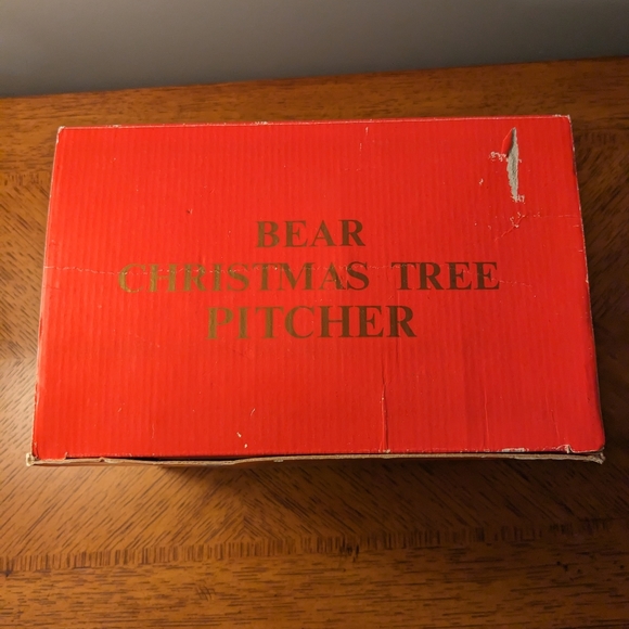 Vintage World Bazaars Inc Hand Painted Christmas Tree Pitcher Original Box - Picture 3 of 11